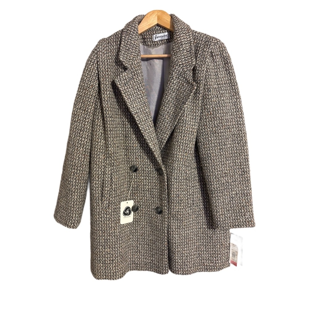 New Vintage Forecastor of Boston 90% Wool Blend Tweed Double Breasted Sz 9/10